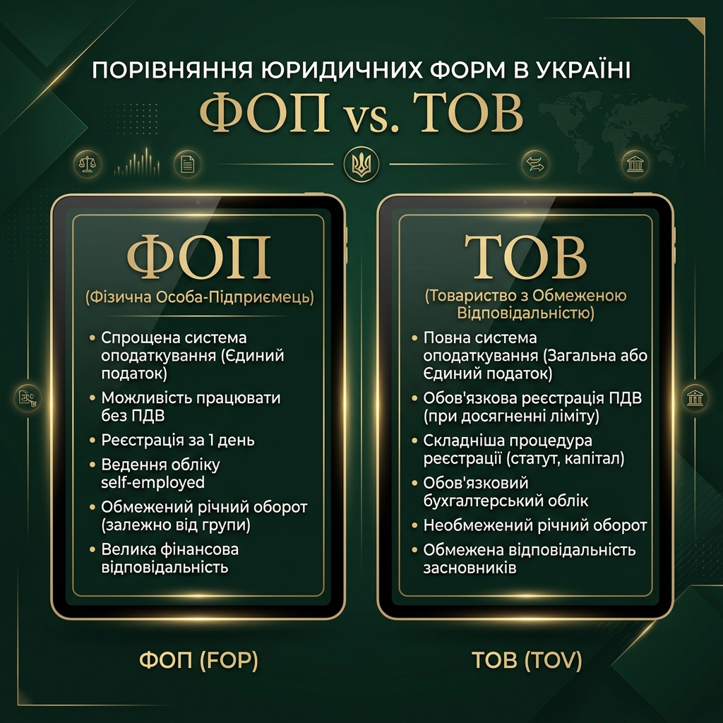 ФОП чи ТОВ у 2026 році: яку форму власності обрати для старту бізнесу?